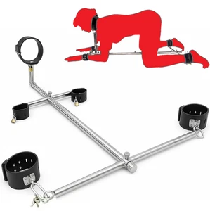 Metall BDSM Fesselset mit verstellbaren Stöcken und Spreizstange Folterständer - Bild 1 von 16