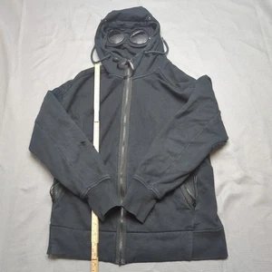 CP Company Jacke Herren Medium schwarz Reißverschluss Brille Kapuze Patchwork Upcycle Reparatur - Bild 1 von 14
