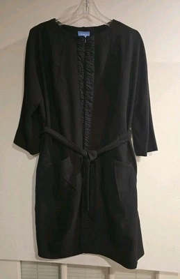 SIMPLY VERA BY VERA WANG Women's Long Trench Coat Blazer Tie Pocket Black Size S - Image 1 of 4