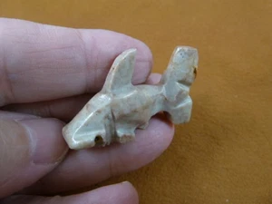 (Y-SHA-HA-1) gray white red Hammerhead SHARK stone SOAPSTONE figurine PERU - Picture 1 of 1