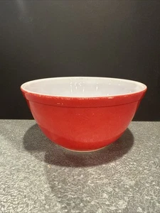 Vintage Pyrex rot 402 1 1/2 Quart Glas Ofen Schüssel Top Zustand leichte Gebrauchsspuren - Bild 1 von 10
