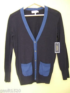 Neu mit Etikett Juicy Couture Nachtblau Schwarz Sexy Colorblock Cardigan Pullover M $ 138 - Bild 1 von 8