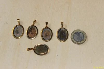 Perlenrahmen Cabochons Anhänger - Schmuck - Goldfarbe - 4 Stück - Konvolut - Bild 1 von 2