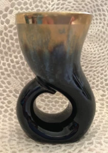 Vintage Knospenvase klein 3 1/4" Goldrand Kunstvase französisch? - Bild 1 von 4