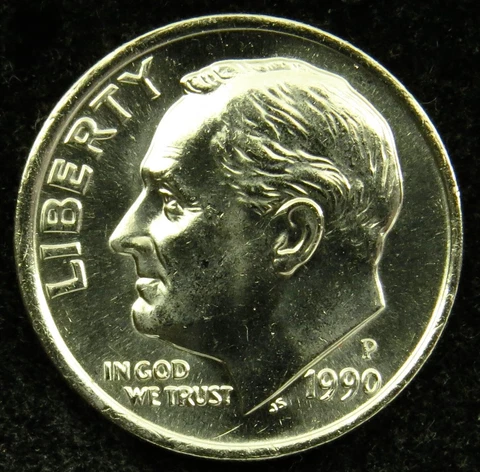 1990 P Uncirculated Roosevelt Dime BU (C01) Cover
