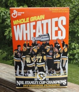 1991 Pittsburgh Penguins NHL Stanley Cup Champions Wheaties Unopened Box  - Picture 1 of 7