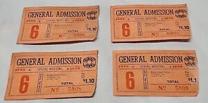 Vint. Churchill Downs 1950 Spring Meeting General Admission Ticket Stub Lot of 4