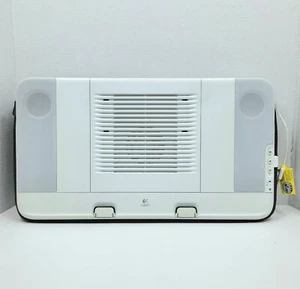 Logitech Speaker Lapdesk N700, White & Brown, Tested + Working Speakers & Fan! - Picture 1 of 11