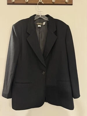 Chaqueta Blazer Vintage Requirements 100% Lana Negra Mujer’s Talla 10 Foto 1 de 4