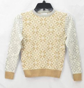 Charter Club Big Girls Size M Metallic Fair Isle Family Sweater, Gold, $40, NwT - Picture 1 of 7