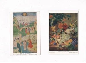 VTG. BAPTISM OF CHRIST & FRUIT & FLOWERS - WALLACE ART COLLECTION - POST CARDS - Picture 1 of 2