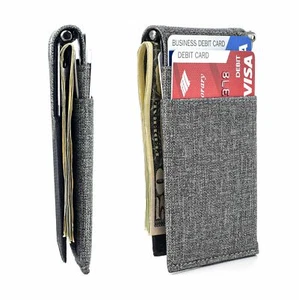 The Latcher Minimalist Wallet & Card Case Companion; Grey Luxe/Synthetic Leather - Picture 1 of 9