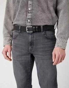 WRANGLER  Slim Belt in Black 112344035 CINTURA UOMO leather - Foto 1 di 3