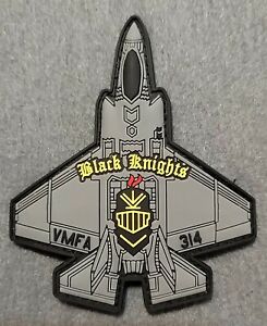 USMC VMFA-314 'Black Knights' F-35B Lightning II PVC Patch w/Velkro