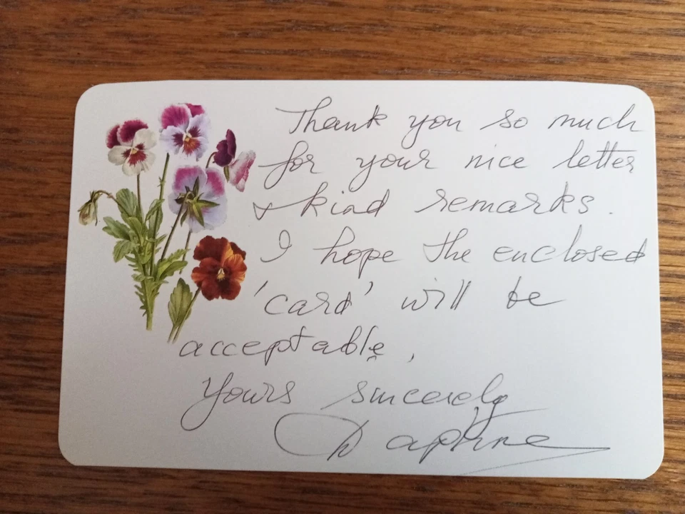 Rare Daphne Selfe - World's Oldest Supermodel Hand Signed Card AFTAL #216 - Image 1 of 1