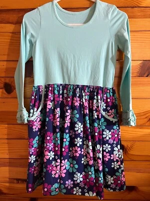 Kelly's Kids Mixie Dress with Pockets EUC Girls Aqua & Floral Size 10-12 - Image 1 of 4