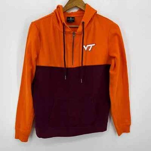 Virginia Tech Hokies Hoodie Women's Size M Orange NCAA 1/4 Zip Colosseum  - Picture 1 of 11