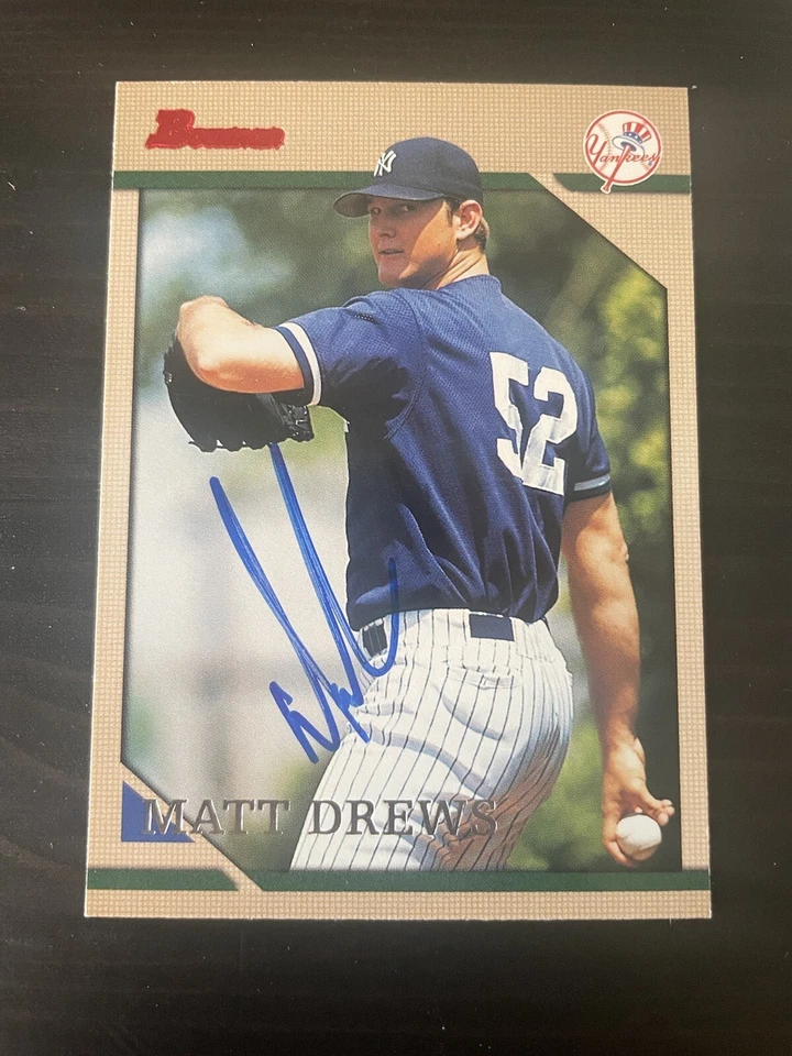 1996 Bowman #183 Matt Drews New York Yankees Signed Card Autographed - Image 1 of 1