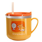 Eco-Friendly Stainless Steel Kids Drinking Cup with Silicone Straw, -Free
