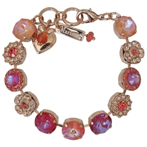 Mariana Rose Gold Sun-Kissed Dreamsicle Floral Rivoli Crystal Statement Bracelet - Picture 1 of 2