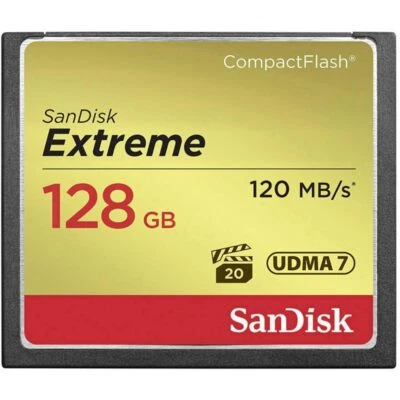 SanDisk 128GB Extreme CompactFlash Memory Card UDMA 7 Speed Up To 120MB/s - S... - Image 1 of 3