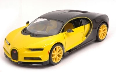 MODELLINO AUTO STATICO MAISTO BUGATTI CHIRON 2018 GIALLO MODELLISMO SCALA 1:24 - Immagine 1 di 2