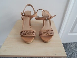 F&F LADIES SAND WEDGE STRAP SHOES Sz UK 5 EU 38 US 7 CRUISE PARTY - Picture 1 of 8