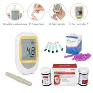 Household Blood Glucose Monitor kit 50 Test strips Diabetes Blood Sugar Meter - Zdjęcie 1 z 10