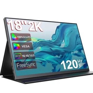 Przenośny monitor 18" 2K 2560x1600 Przenośny monitor laptopa Ekran gier - Zdjęcie 1 z 7