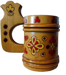 Stein Taverne UdSSR Sowjetunion Russland geschnitzter Holzbecher 6,75" selten Vintage 1970er  - Bild 1 von 5