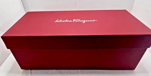 Salvatore Ferragamo weinrot/rot 13,5” x 6” x 5,5” *LEER* Schuhkarton & Papier NUR - Bild 1 von 9