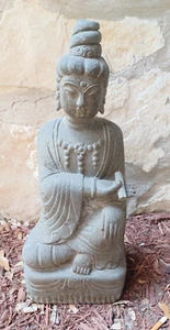 Hand Carved Vintage Stone Meditating Buddha Statue - Picture 1 of 6