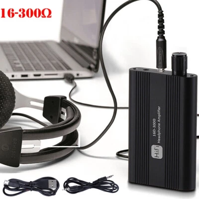 HIFI Headphone Amplifier Stereo Audio 3.5mm AUX 16-300Ω Portable for MP3/MP4/PS4 - Image 1 of 4