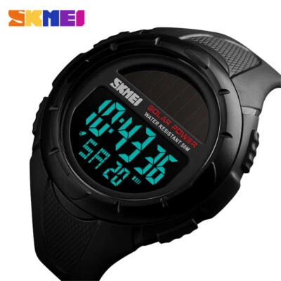 SKMEI Watch Men Solar Power Sport Watches Big Dial Fashion Digital Wristwatch - Image 1 of 4