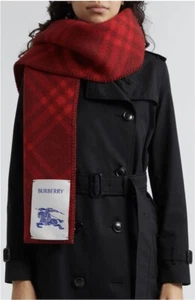 Neu mit Etikett $ 550 Burberry Reitsport Ritterdetail Karo Wollschal in Kräuselung! - Bild 1 von 5