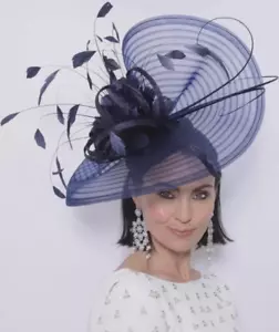 SNOXELL & GWYTHER NAVY FASCINATOR HATINATOR- Mother of the Bride Weddings Races - Picture 1 of 10