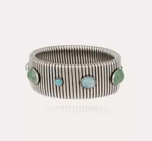 Brazalete Brazalete Flexible Strada Plateado Mujer $220 Gas Bijoux Francia - Imagen 1 de 5