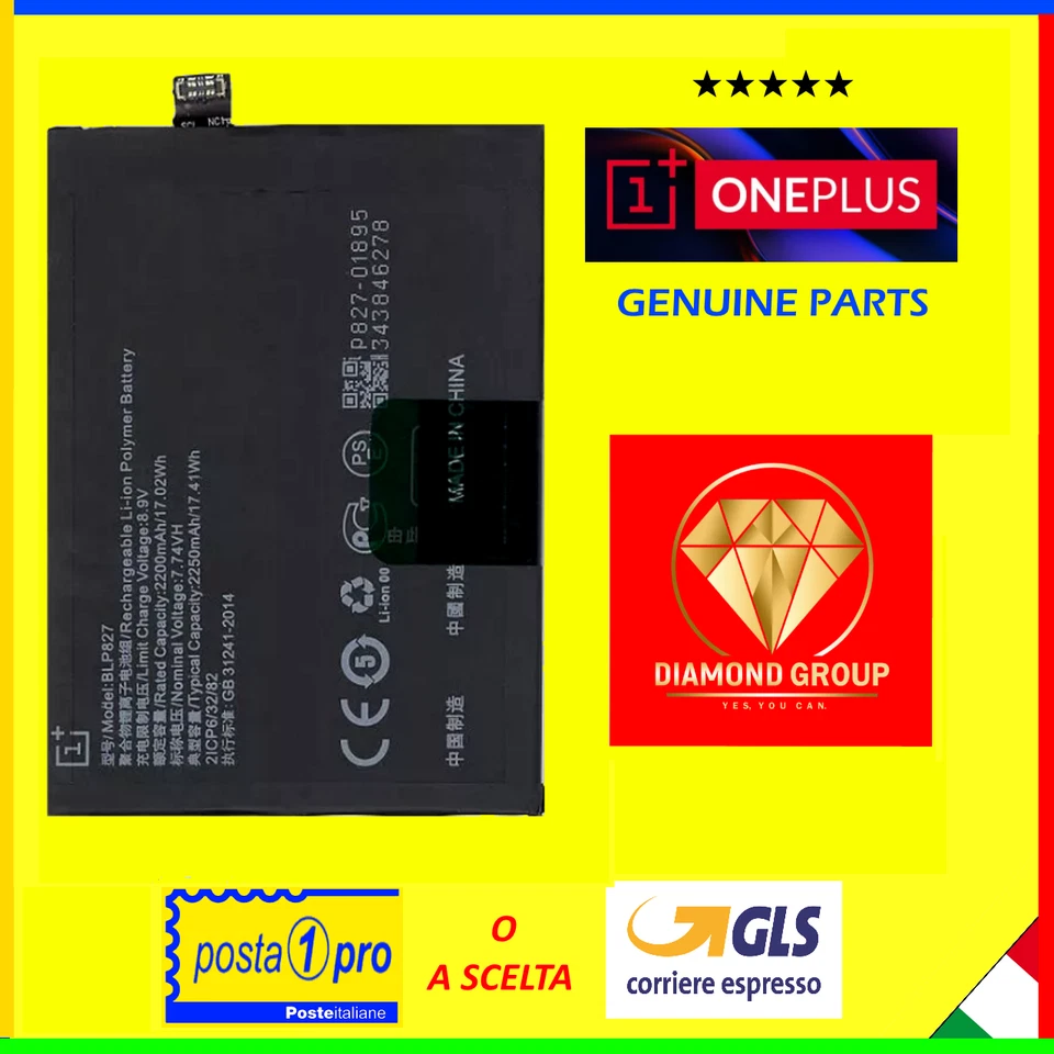 BATTERIA PILA ORIGINALE BLP827 PER ONEPLUS 9 PRO PROD. 01/2025 💎DIAMOND GROUP💎