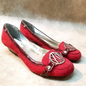 Style & Co. Womens Ester Size 6.5 Red Slip On Low Wedge Heels - Picture 1 of 10