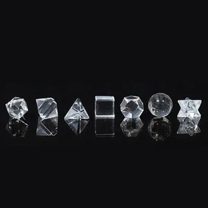 Juego de 7 piezas de curación de geometría sagrada sólida platónica de cuarzo cristal - Imagen 1 de 5