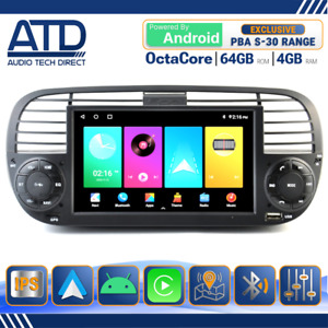 CarPlay Android Auto Octa-Core Radio Sat-Nav DPS BT WiFi Head Unit For Fiat 500