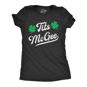 Womens Tits McGee T Shirt Funny St Pattys Day Parade Boobs Adult Humor Tee For - Picture 1 of 7
