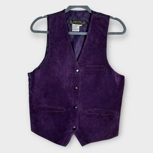 Vintage - Don’t Stop Classics - Purple Leather Suede Vest - Medium - Picture 1 of 9
