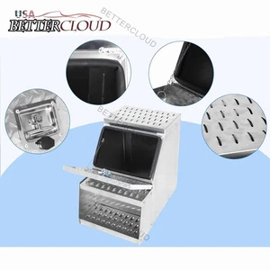 18" Heavy Duty Aluminum Semi Truck Tool Box Truck Side Storage Saddle Step Box - Picture 1 of 9