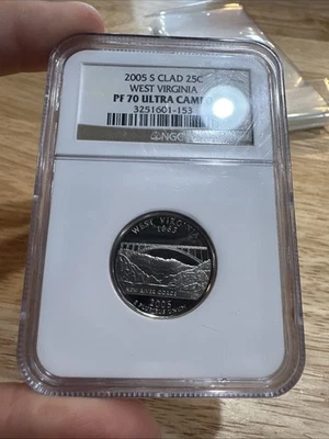 2005-S 25c State Quarter Clad West Virginia NGC PF 70 ULTRA CAMEO, #1601153 - Image 1 of 2