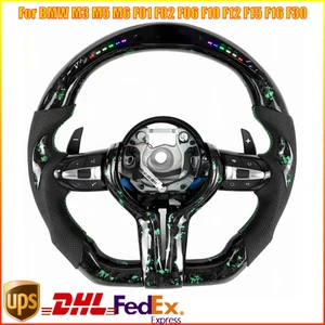 For BMW M3 M5 M6 F01 F02 F06 F10 F12 F15 F16F30 LED Forged Carbon Steering Wheel - Picture 1 of 7