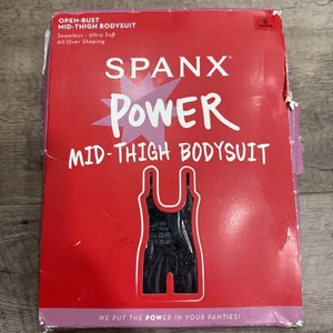 SPANX™ Damen SMALL Seamless Power Open-Bust Mid-Thigh Body sehr schwarz offen - Bild 1 von 5