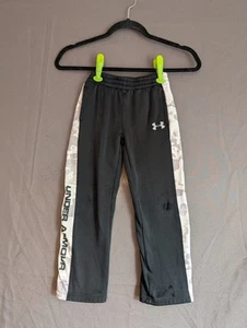 Youth Size 6 Under Armour Medium Black With White Pattern Stripe Sweat Pants - Picture 1 of 6