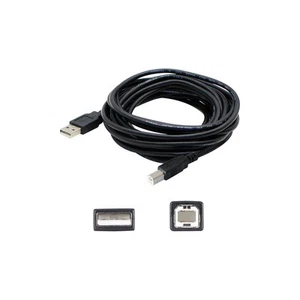 AddOn 15' USB 2.0 Type A to Type B Male/Male Data Transfer Cable Black - Photo 1/2
