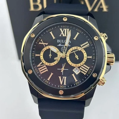 Bulova 98B278 Men's Marine Star Chronograph Watch Quartz Watch Black Dial 44mm - Image 1 of 4